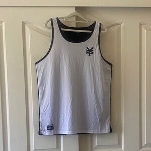 ZOO YORK Men's White and Black Tank Top. Size L